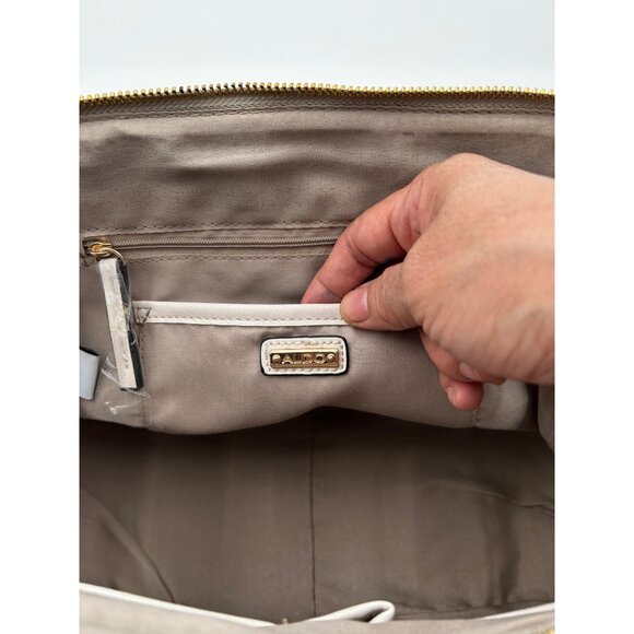 Aldo Satchel Bag Women’s Taupe Beige Faux Leather Croc Embossed NWOT Work Bag - Picture 7 of 11